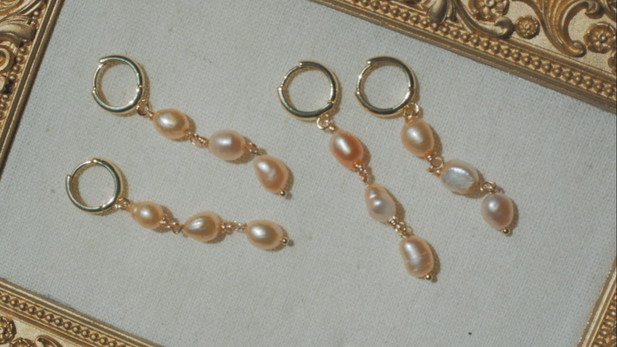 pink tides huggie earring